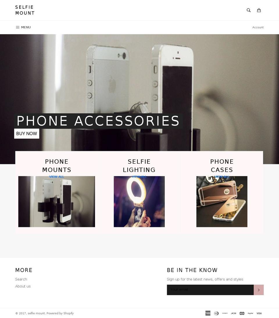 selfiemounts.com shopify website screenshot