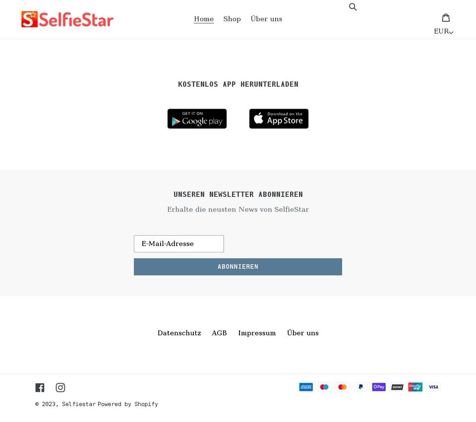 selfiestar.de shopify website screenshot