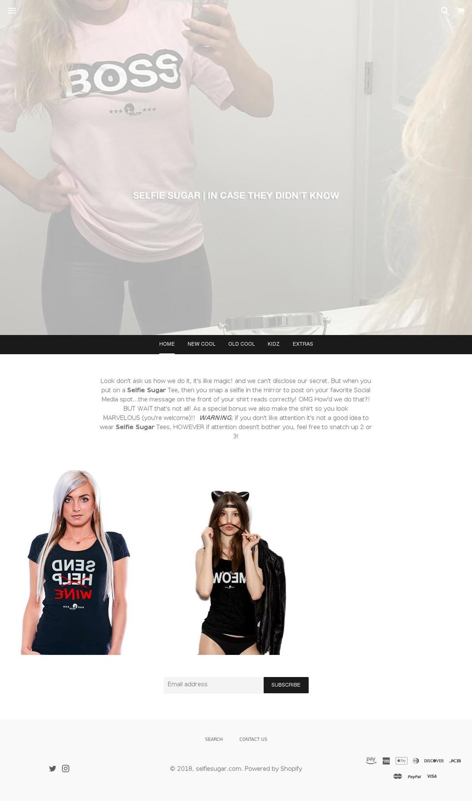 selfiesugar.com — Shopify storefront screenshot