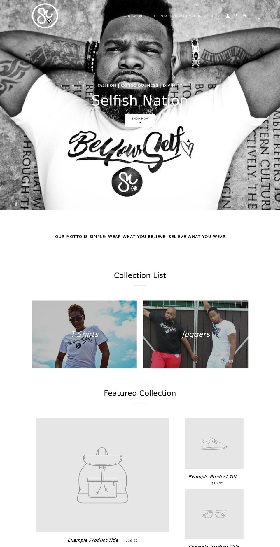 selfishnation.com — Shopify storefront screenshot