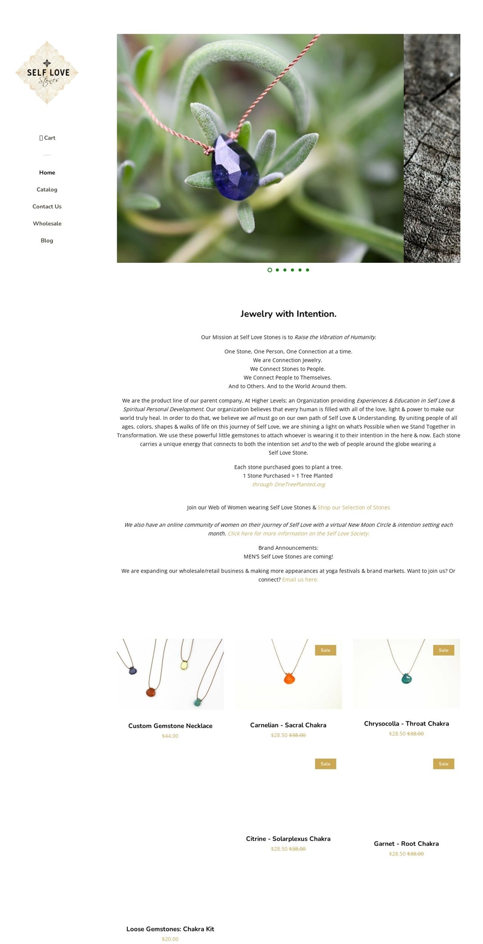 selflovestones.com shopify website screenshot