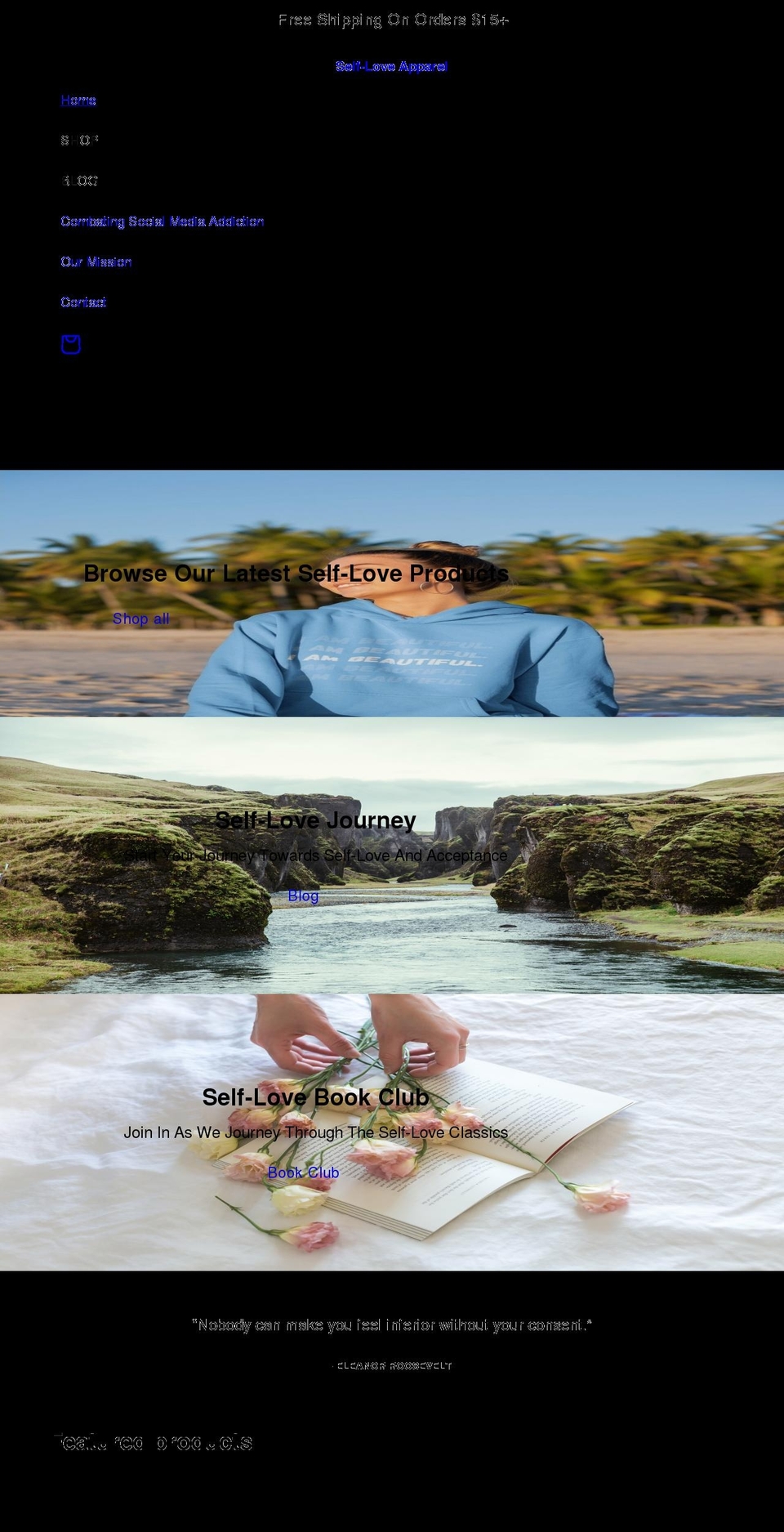 selflovewear.com shopify website screenshot