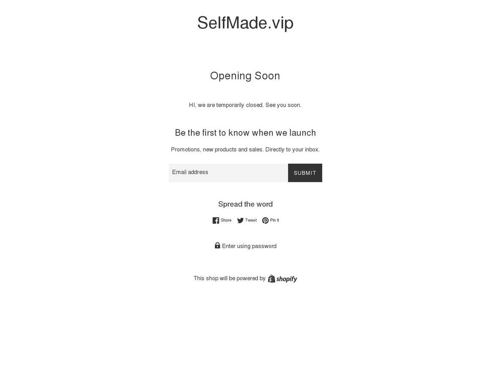 selfmade.vip shopify website screenshot