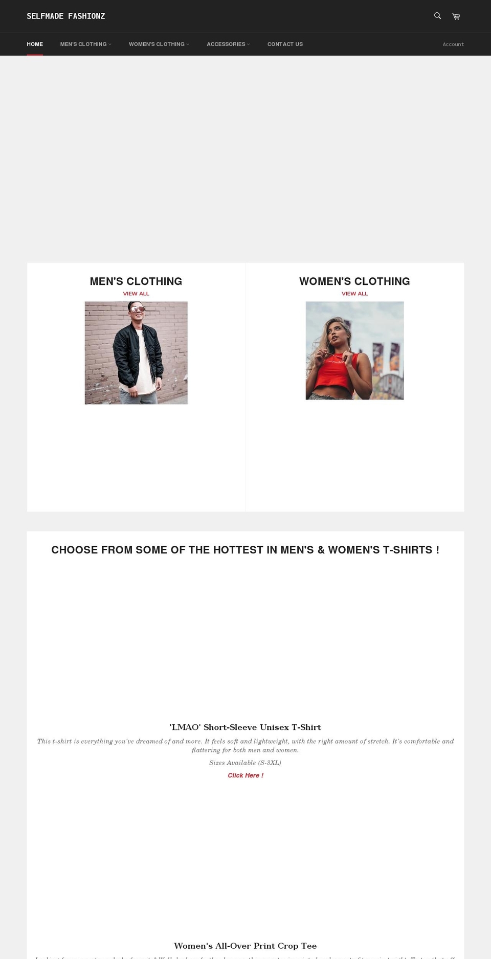 selfmadefashionz.com shopify website screenshot