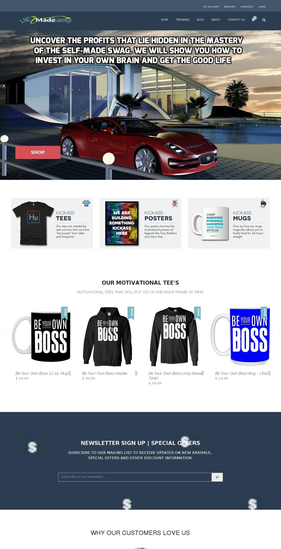 selfmadeswag.com shopify website screenshot