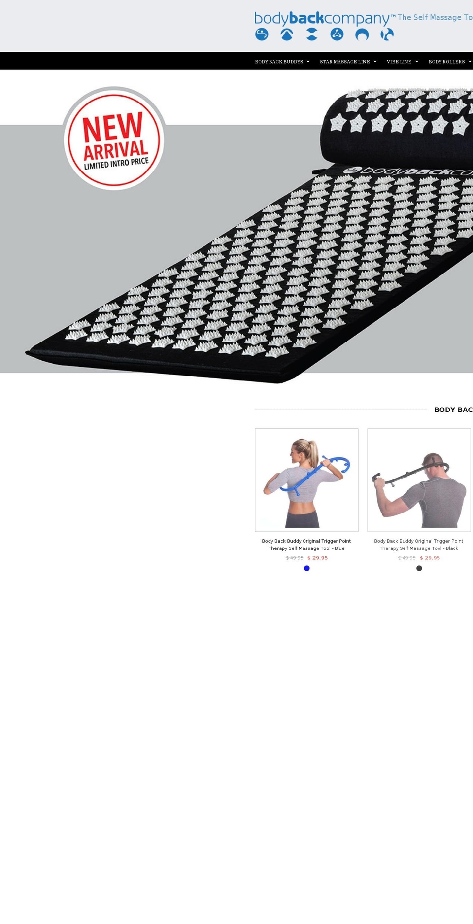Bodyback.Com V.1.2.3 - New Product Banners Shopify theme site example selfmassagetools.com