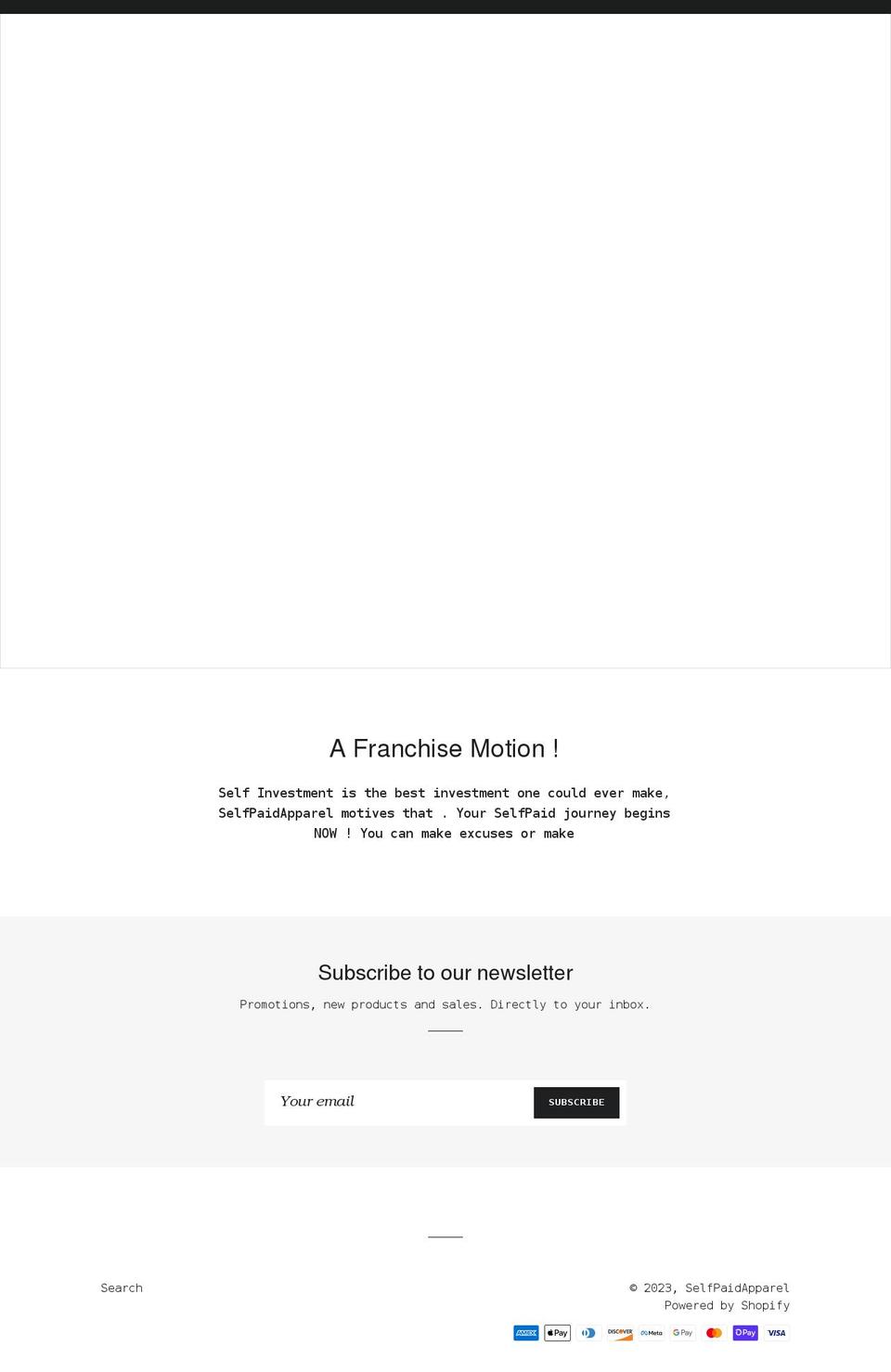 selfpaidapparel.org shopify website screenshot