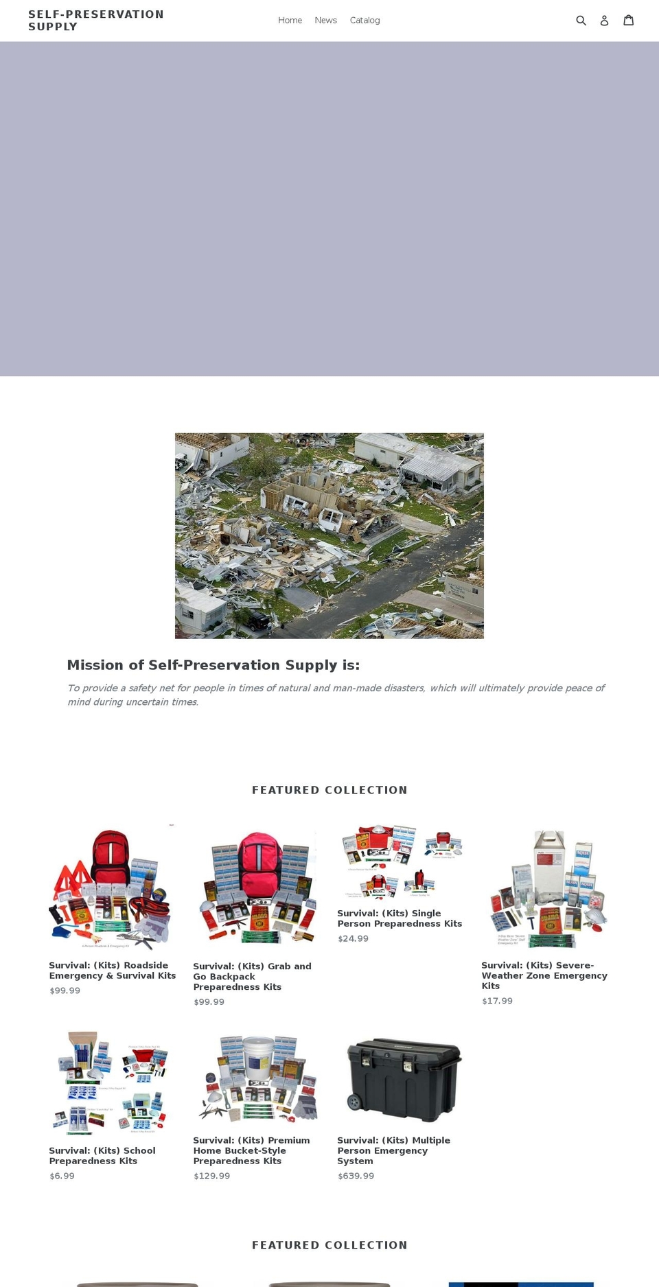 selfpreservationsupply.com — Shopify storefront screenshot