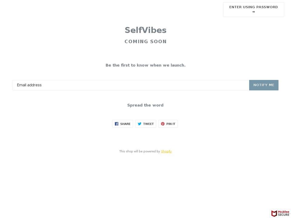 selfvibes.com — Shopify storefront screenshot