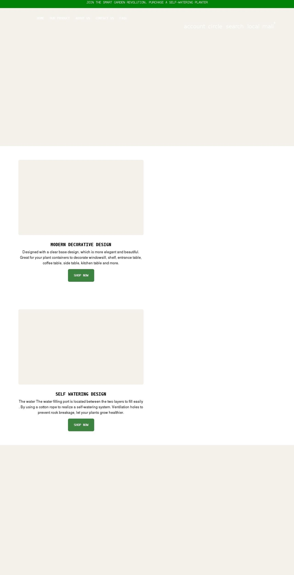 selfwateringplanters.net shopify website screenshot