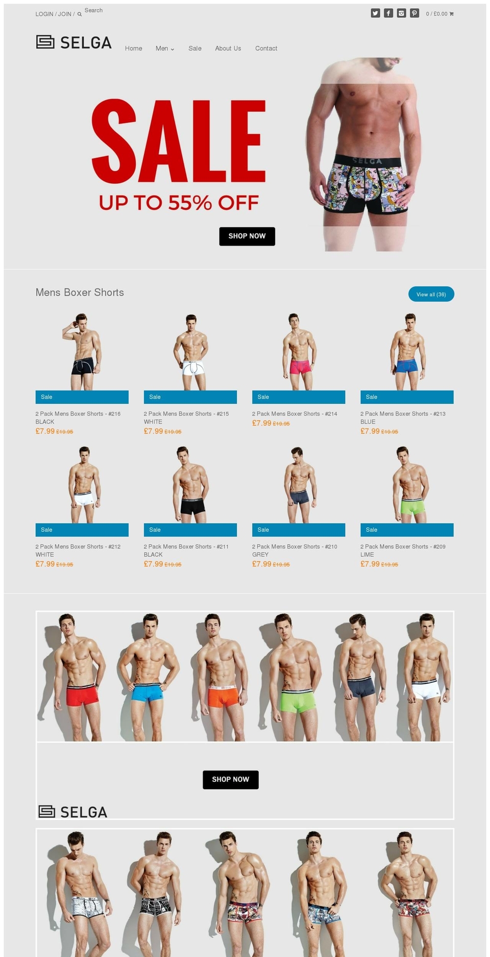 selga.us shopify website screenshot