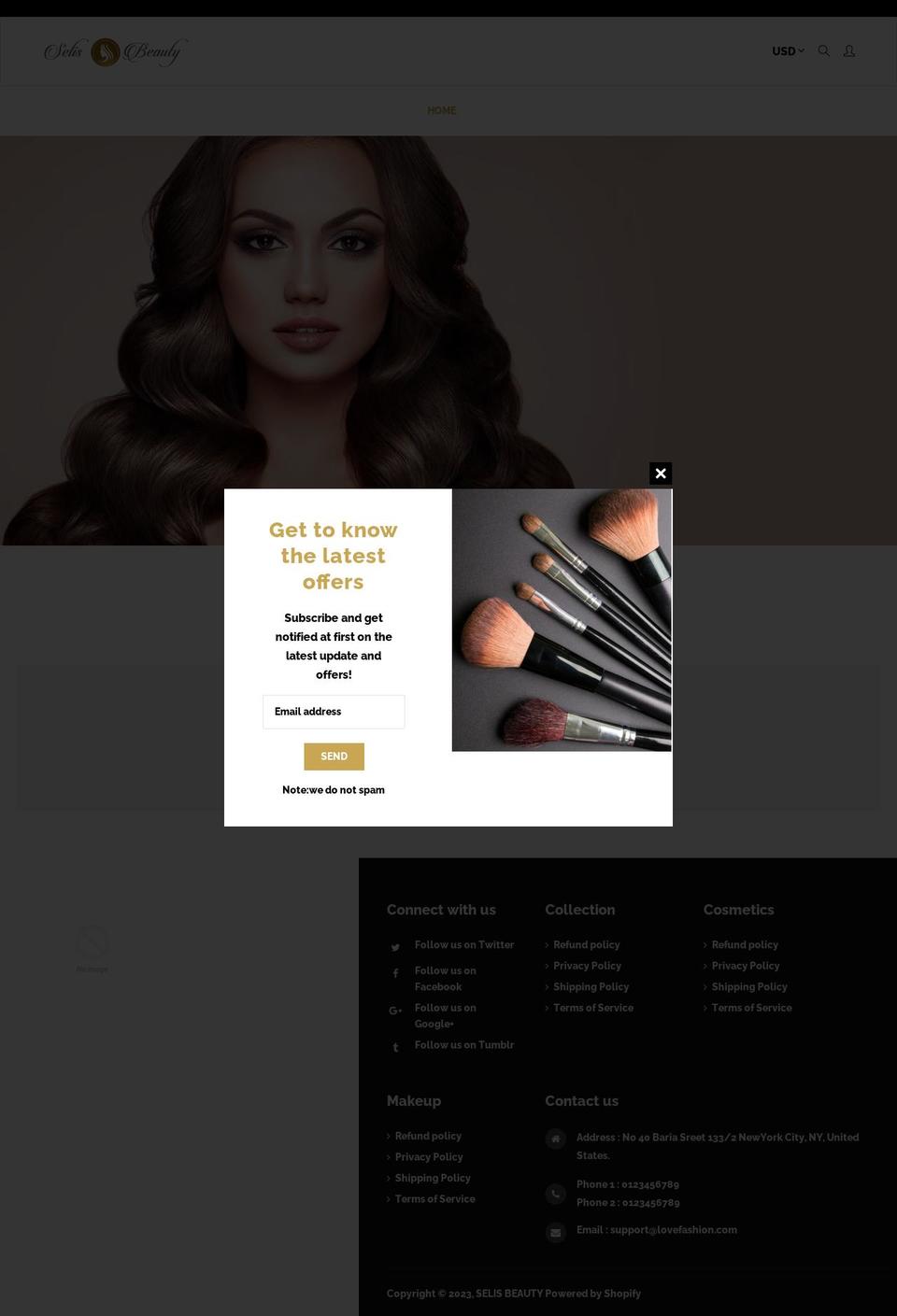 selisbeauty.com shopify website screenshot