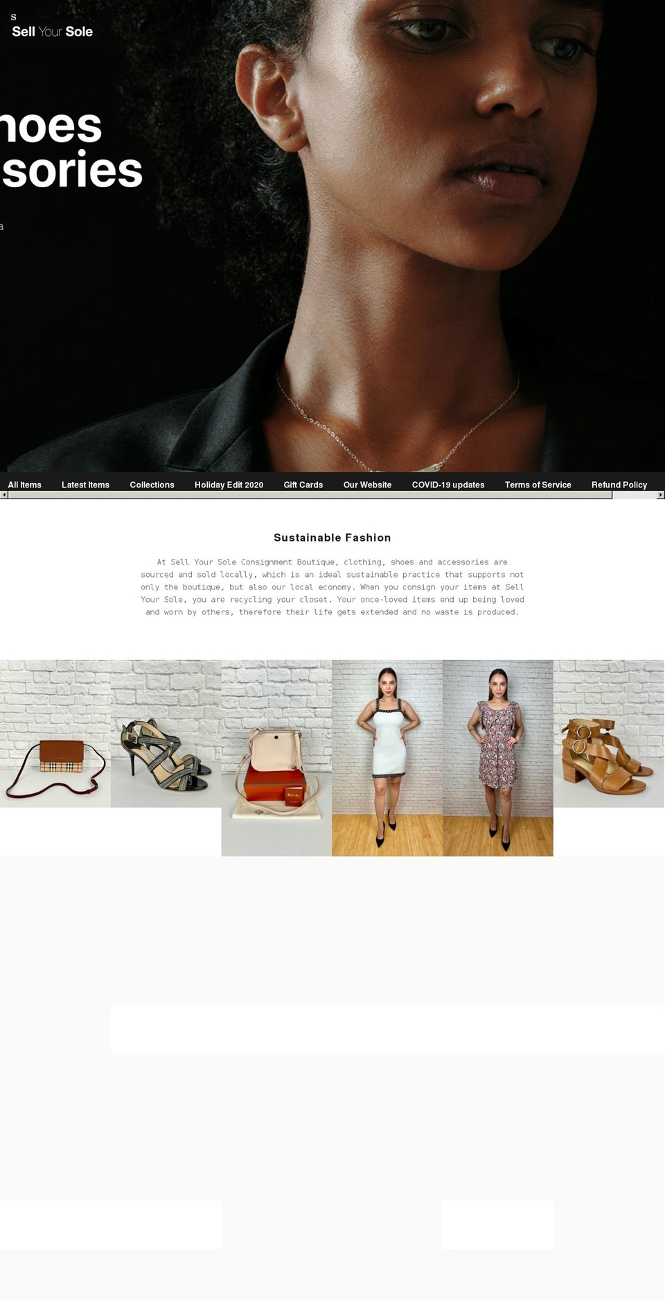 sell-your-sole-consignment-boutique.myshopify.com shopify website screenshot