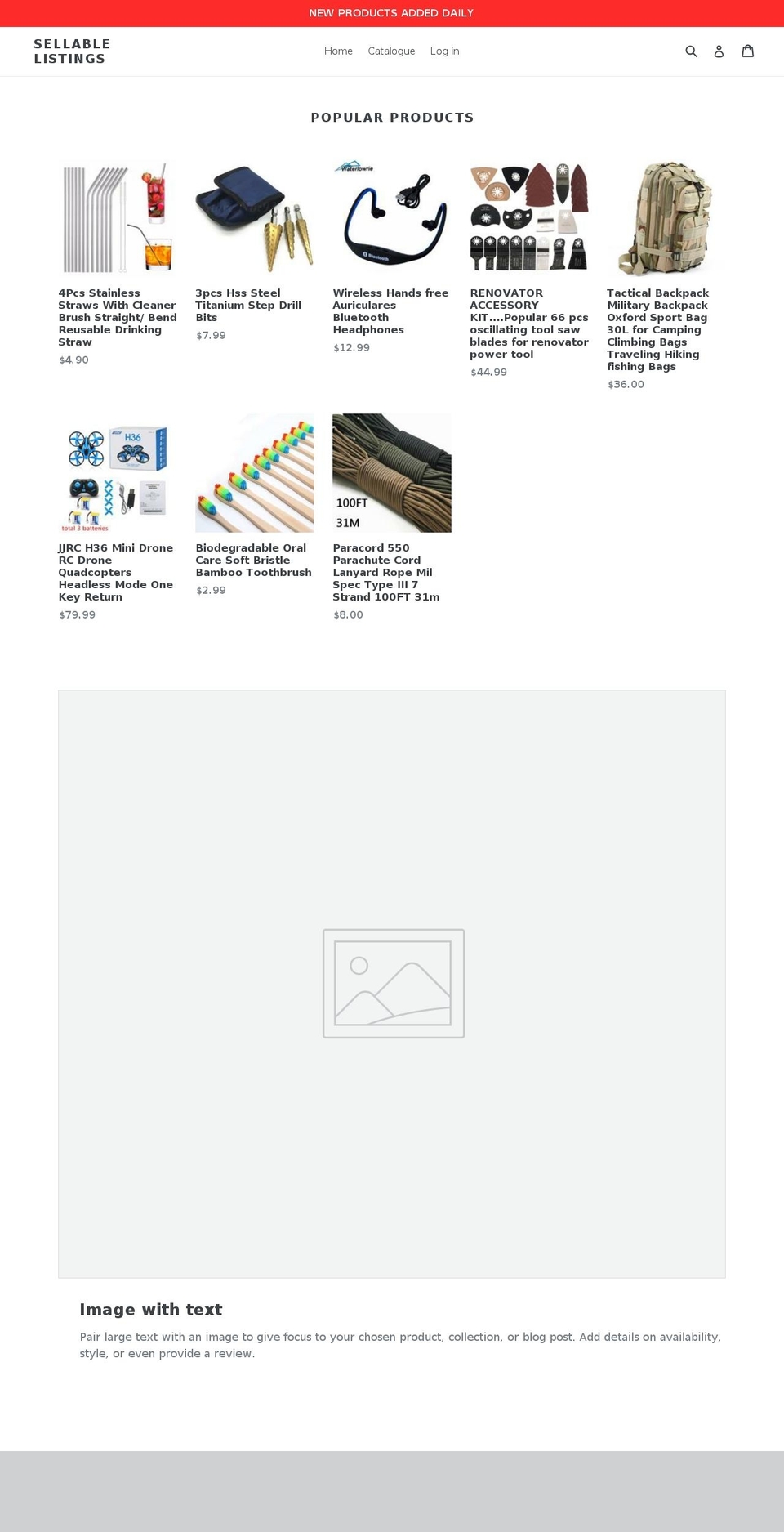 sellablelistings.com — Shopify storefront screenshot