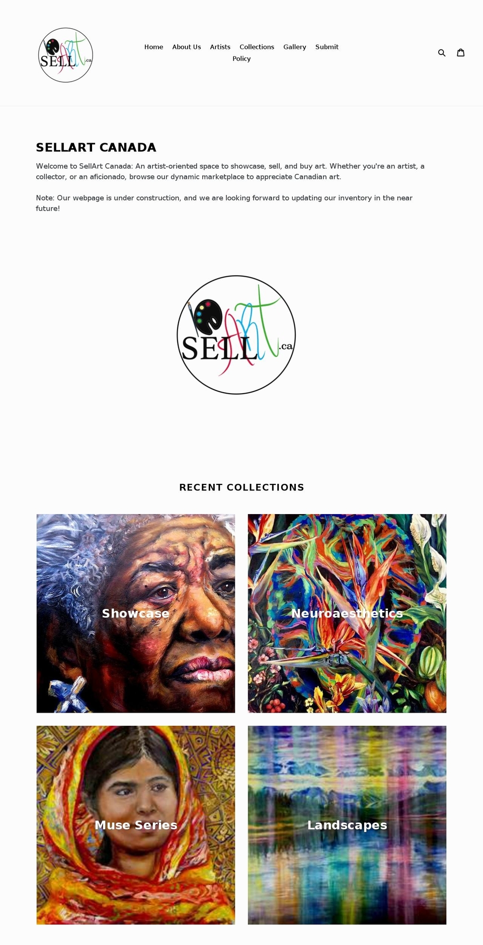 sellart.ca shopify website screenshot