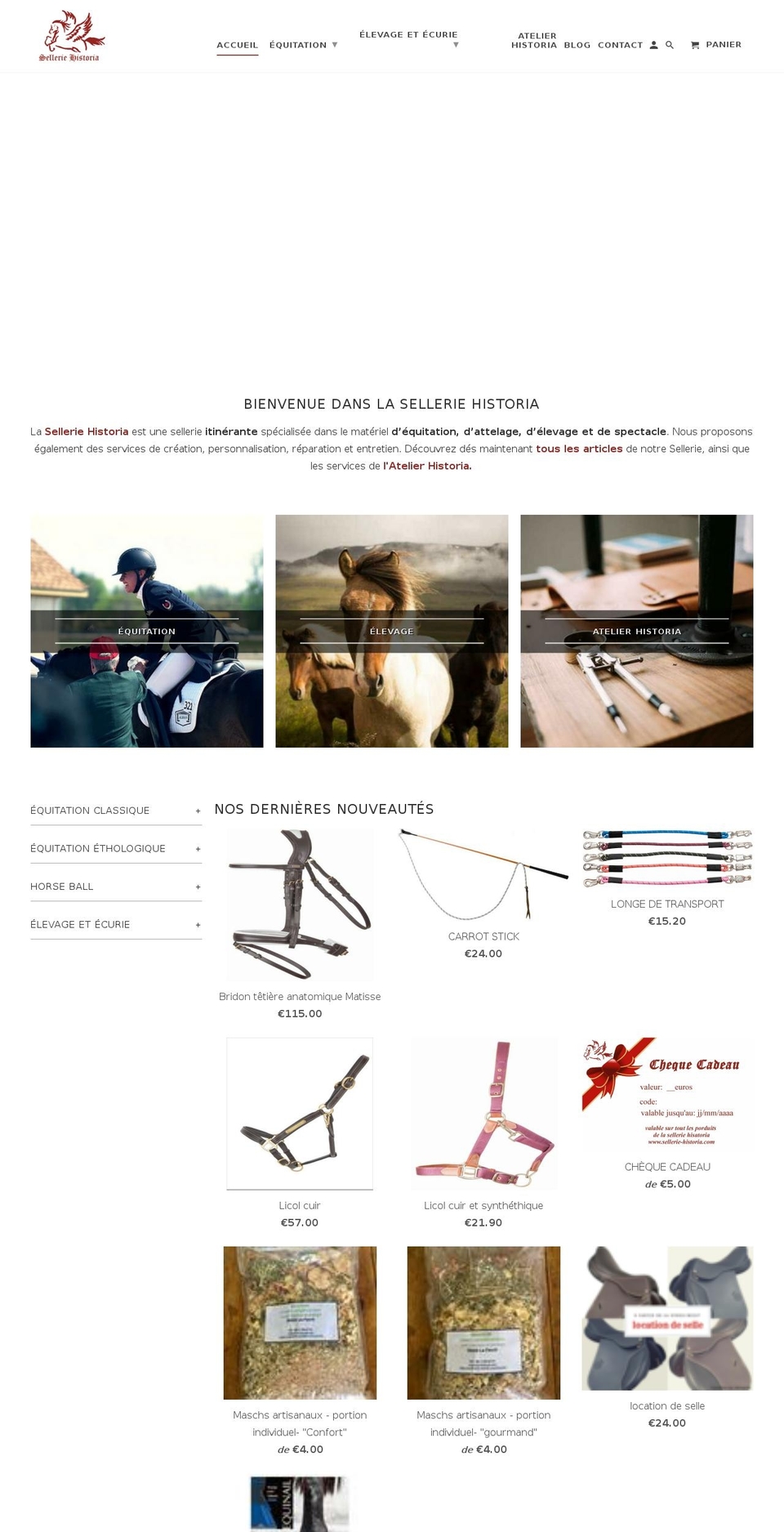 sellerie-historia.com shopify website screenshot