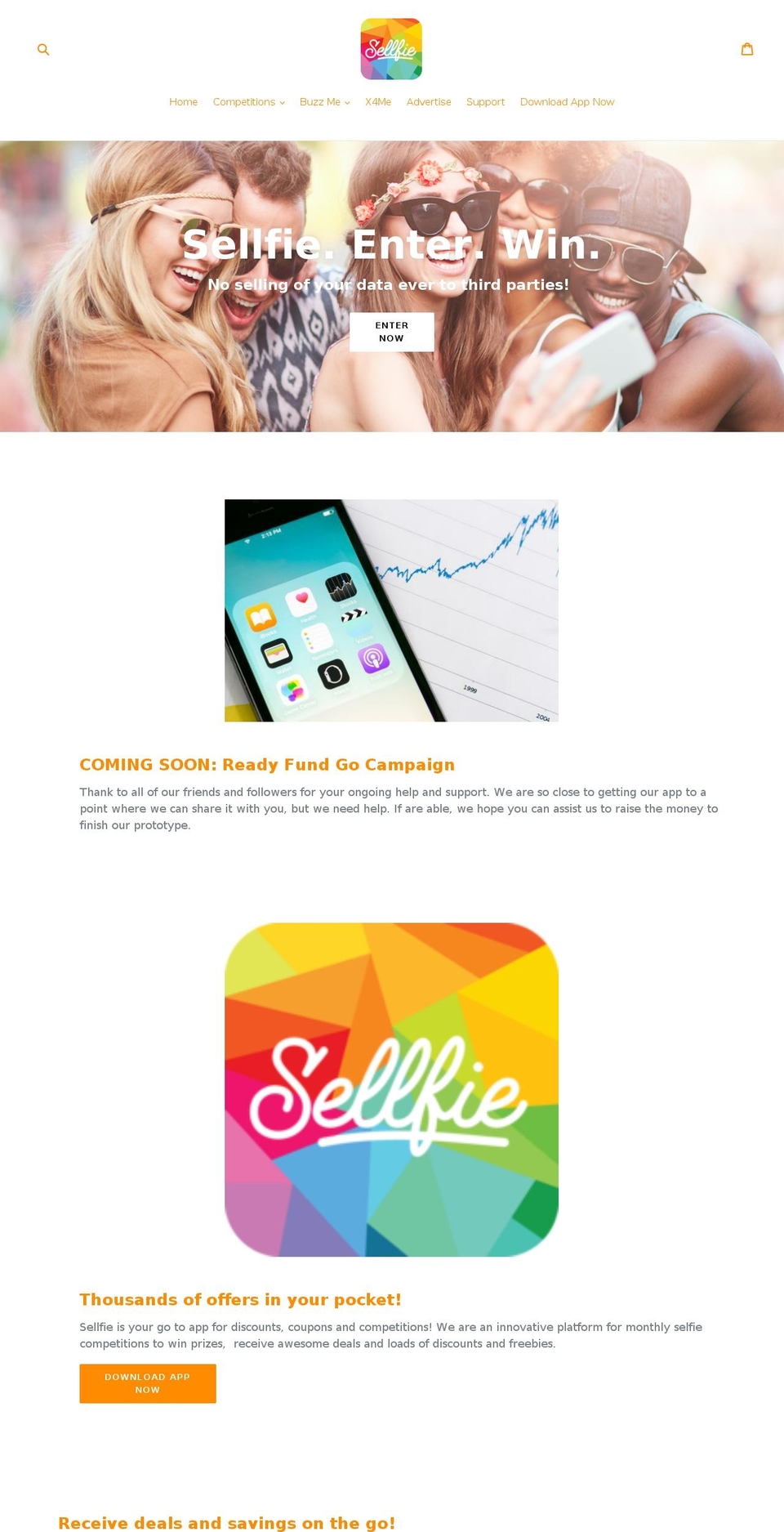 sellfieapp.mobi shopify website screenshot