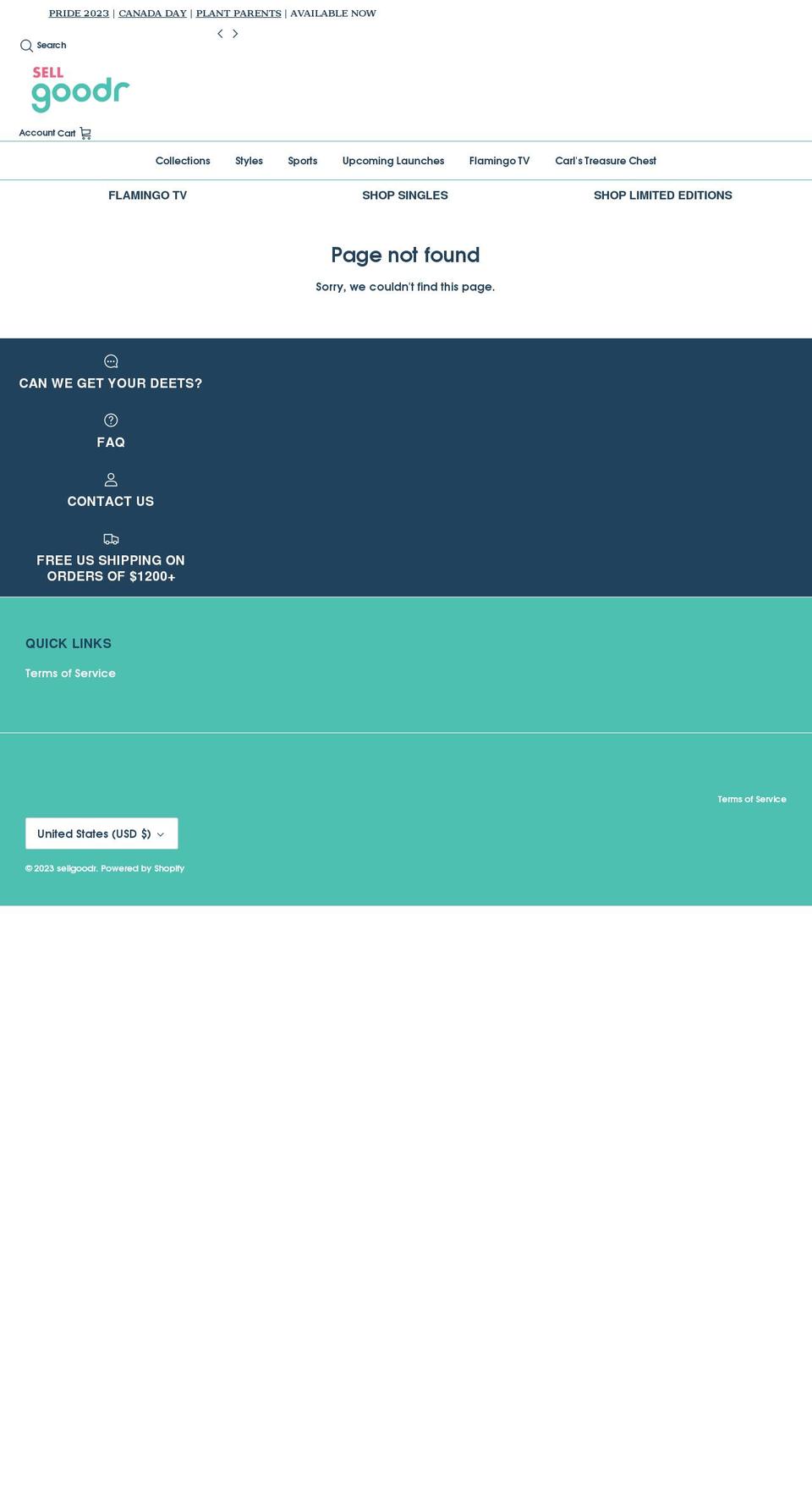 sellgoodr.com shopify website screenshot