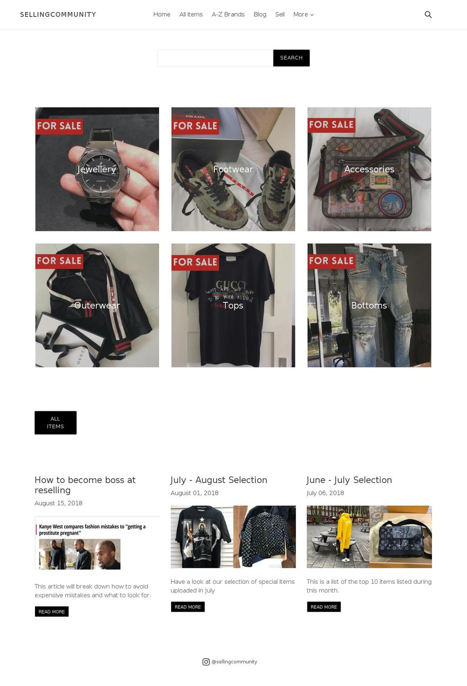 sellingcommunity.com — Shopify storefront screenshot