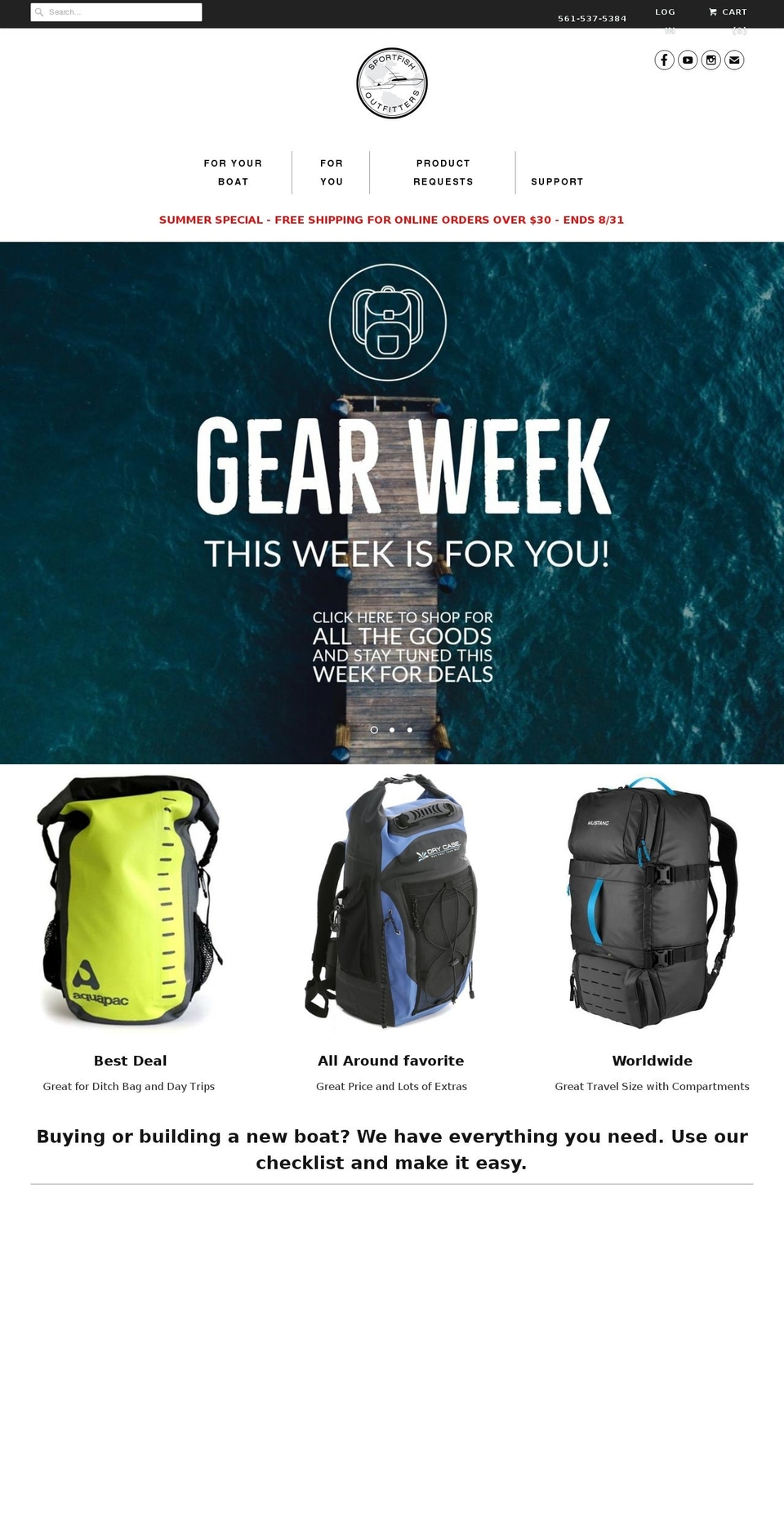sellingmarinestuff.com — Shopify storefront screenshot