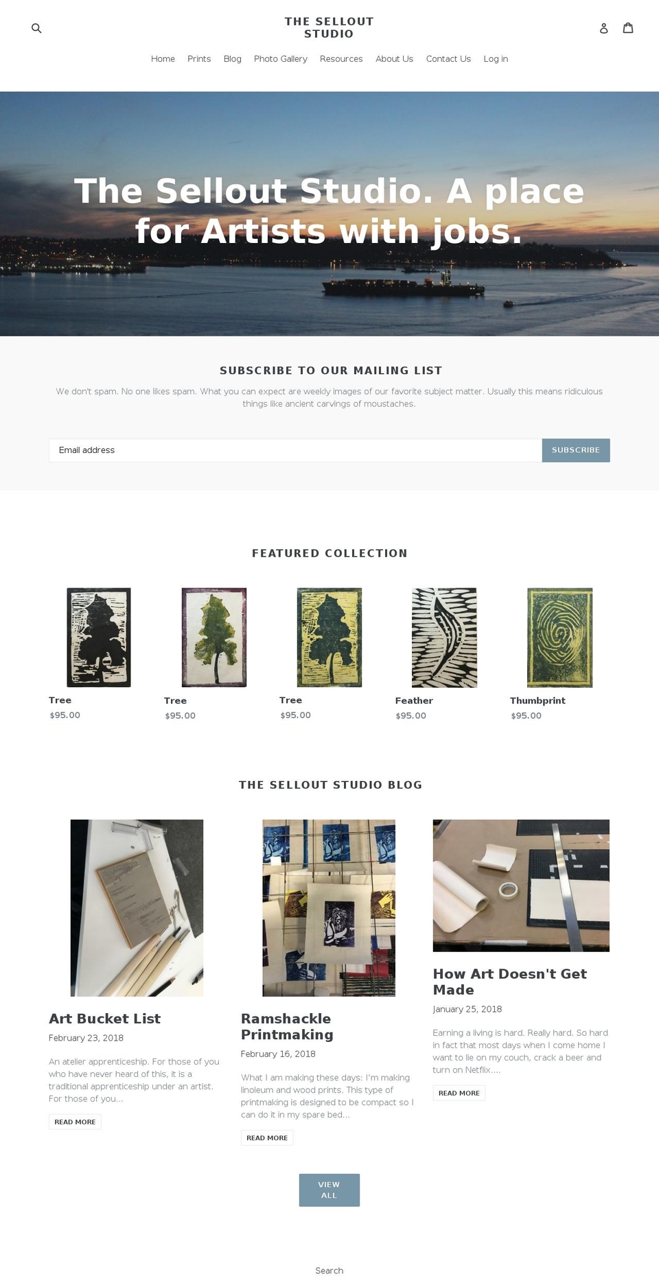 selloutstudios.com — Shopify storefront screenshot