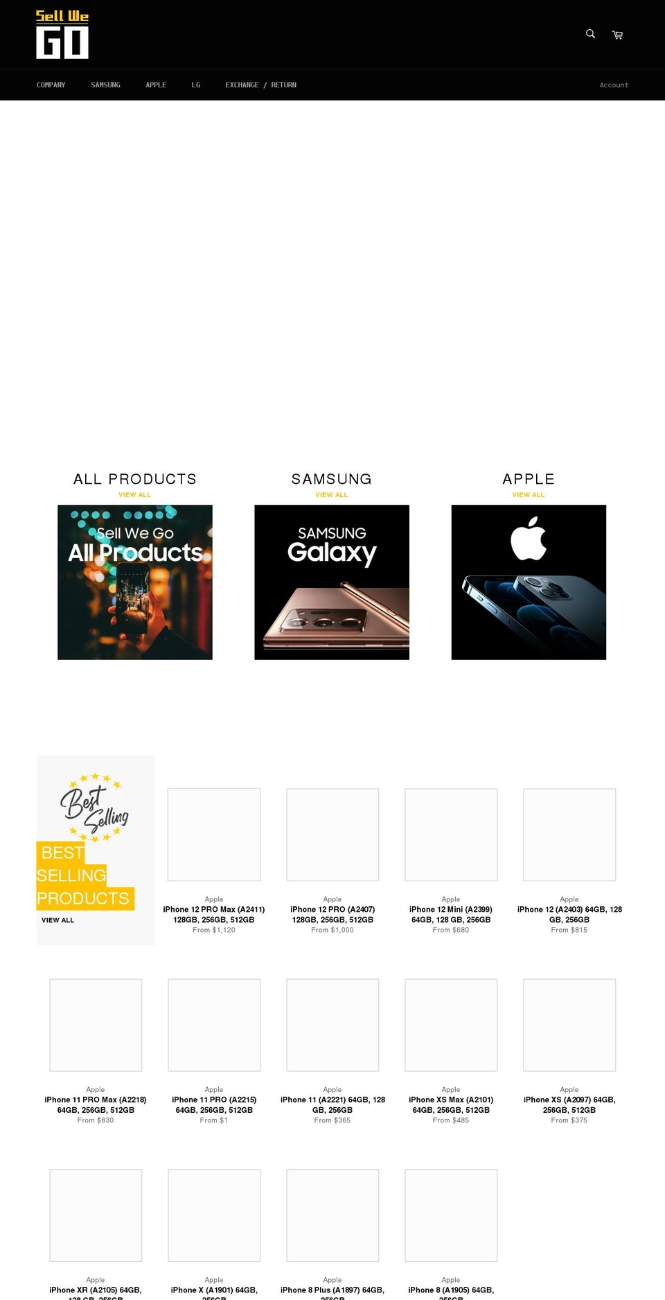 sellwego.com shopify website screenshot