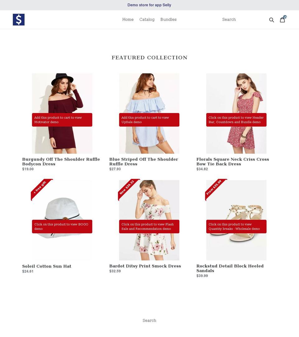 sellydemo.com shopify website screenshot