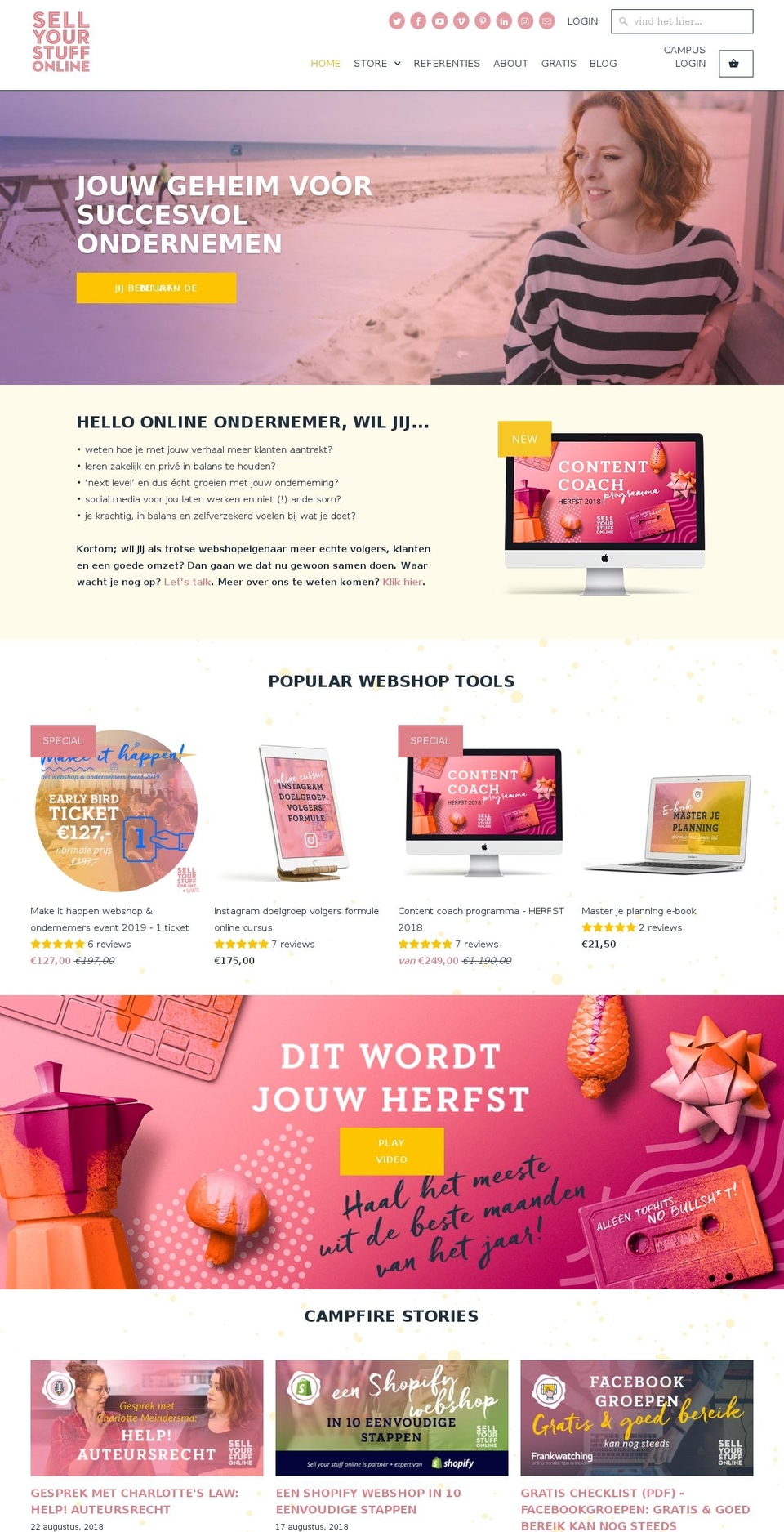 Minion Shopify theme site example sellyourstuffonline.nl