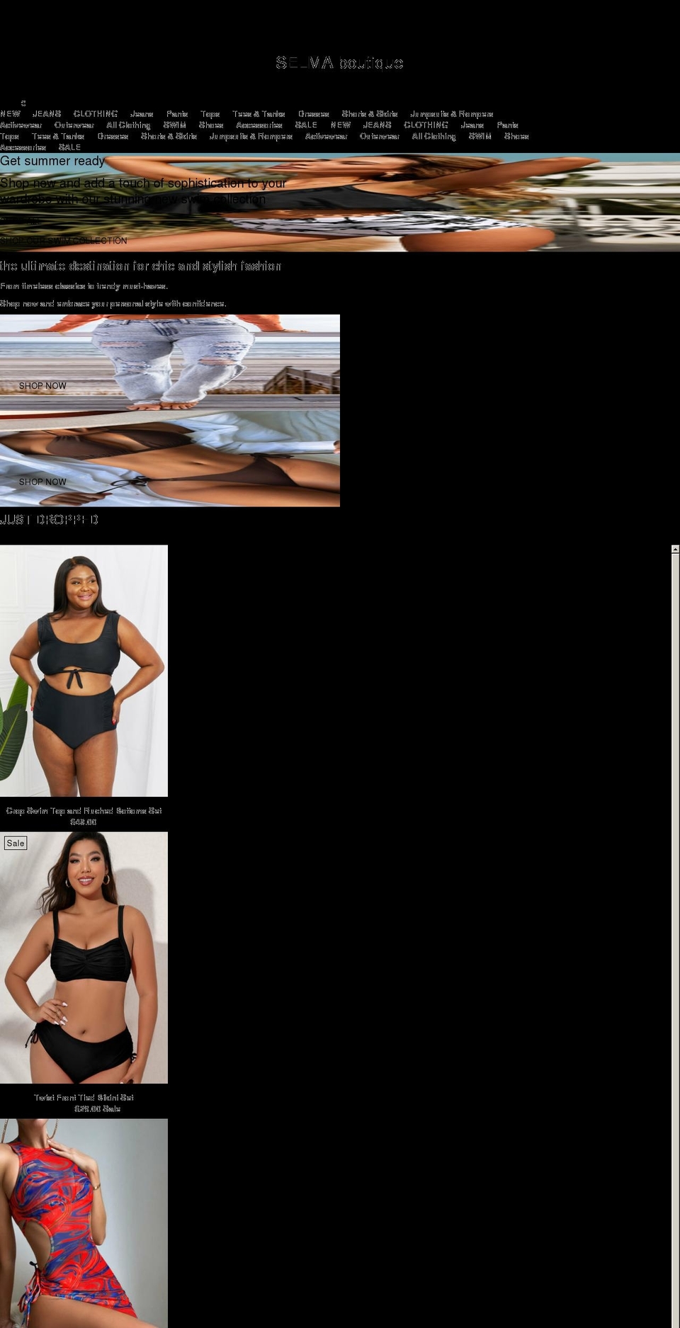 selmaboutique.com shopify website screenshot