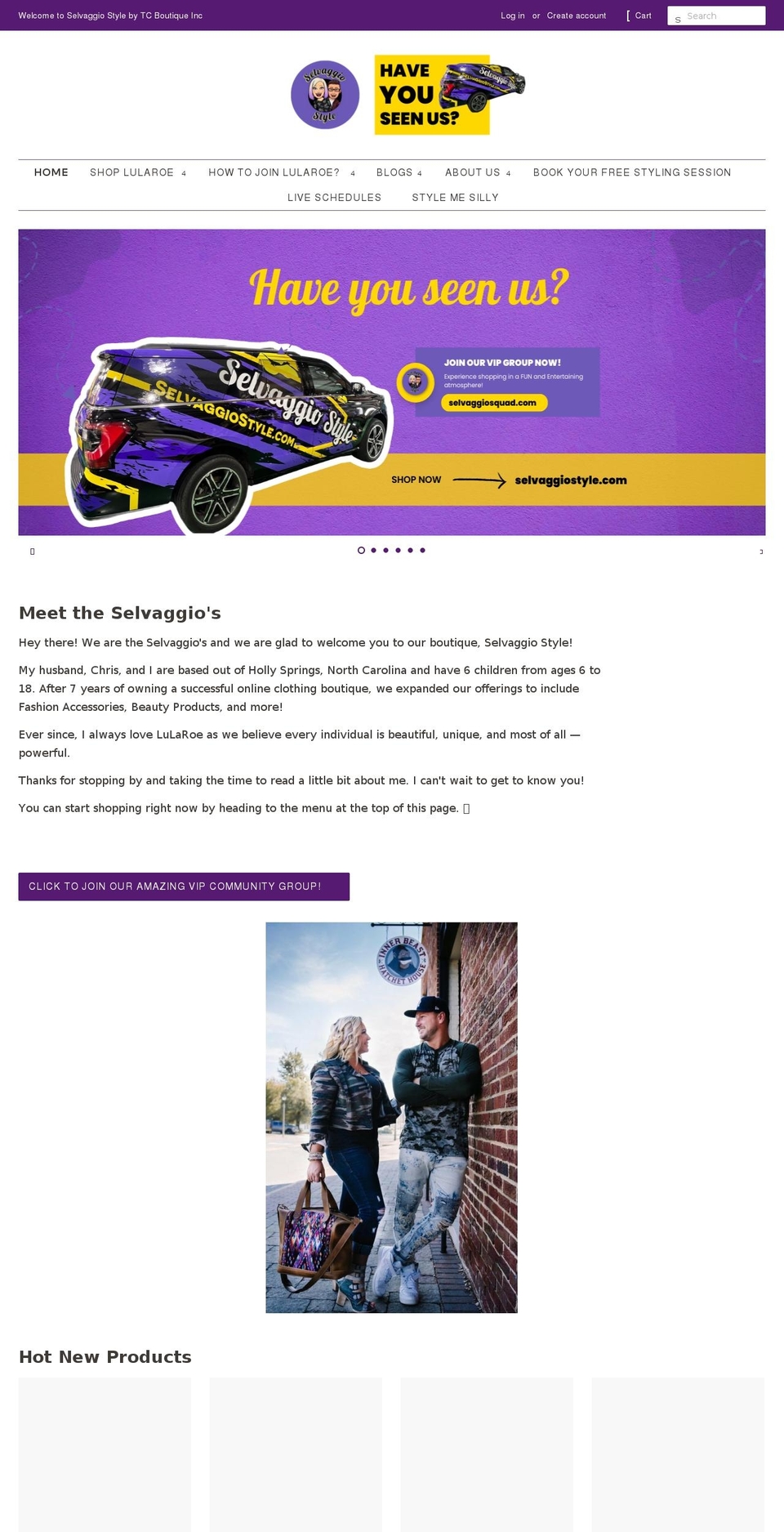 selvaggiostyle.com shopify website screenshot