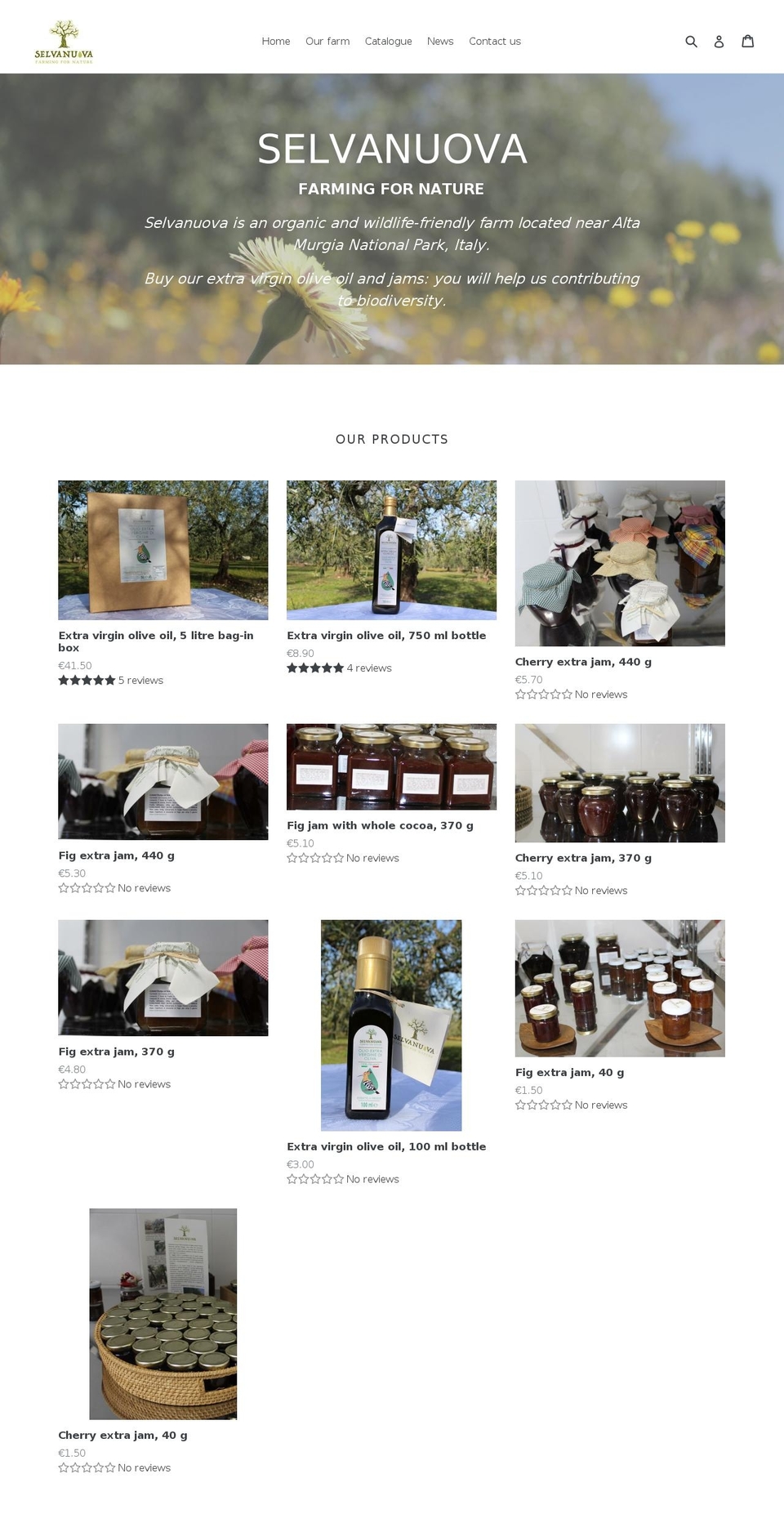 selvanuova.com — Shopify storefront screenshot