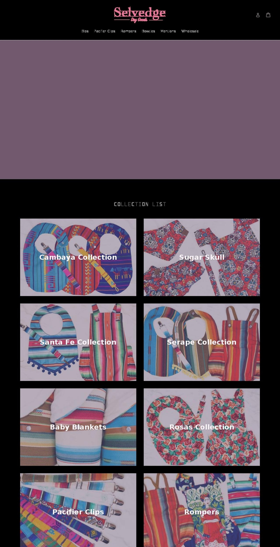 selvedgedrygoods.com shopify website screenshot