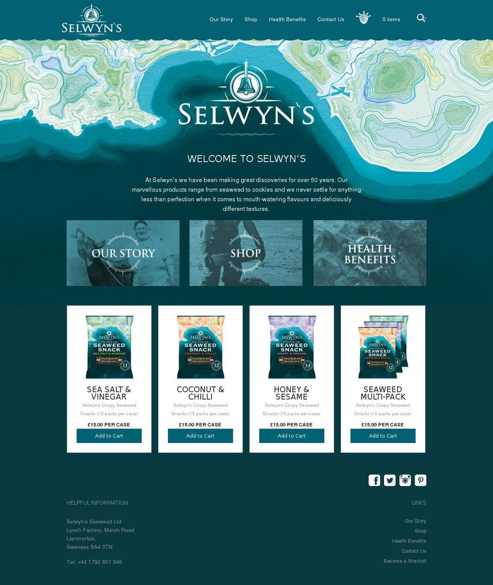selwynsseaweed.com shopify website screenshot