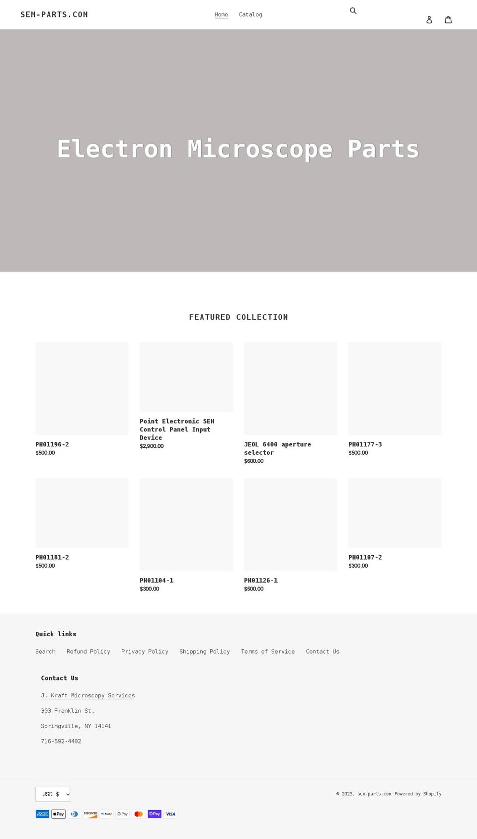 sem-parts.com shopify website screenshot