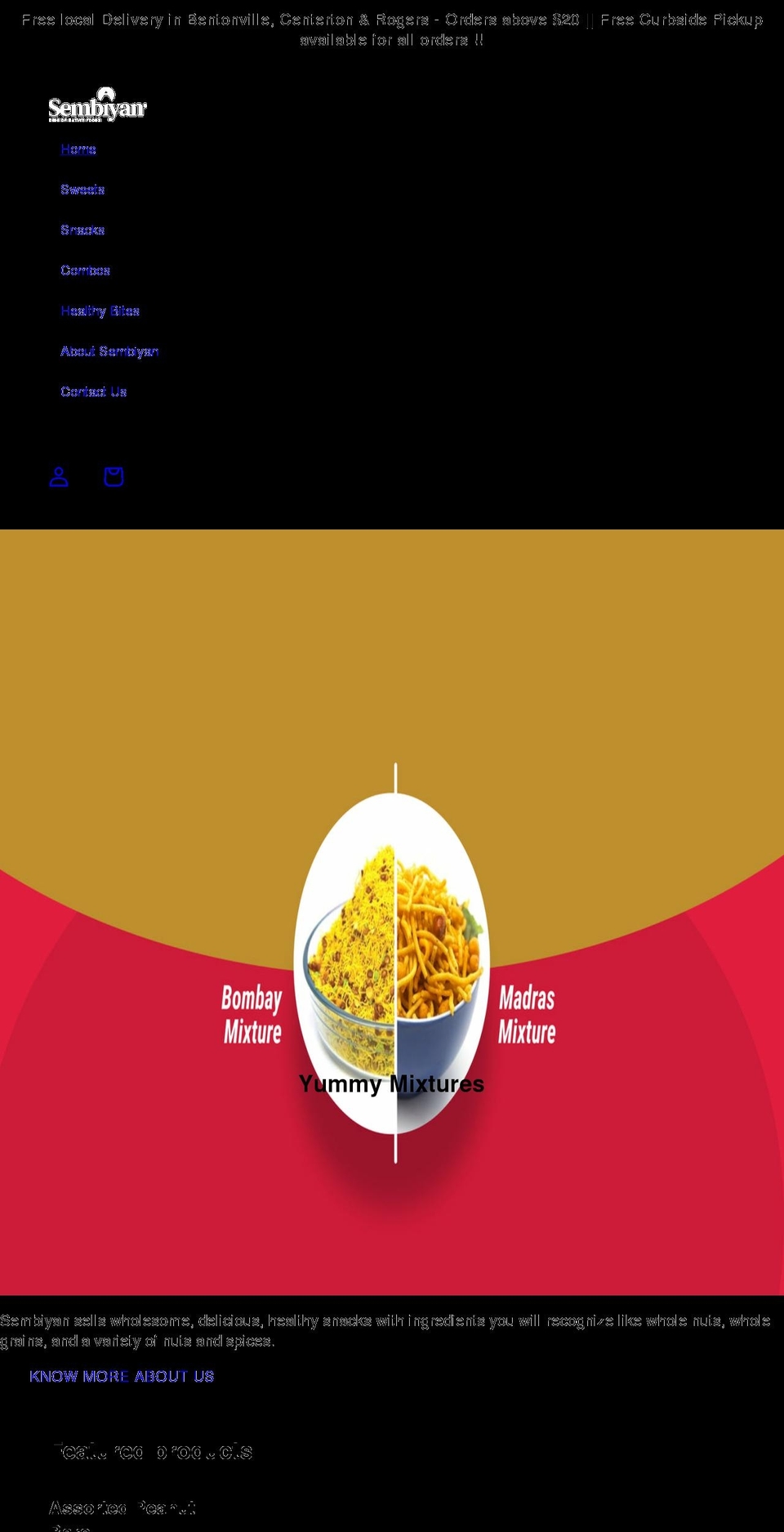 sembiyanfoods.com shopify website screenshot