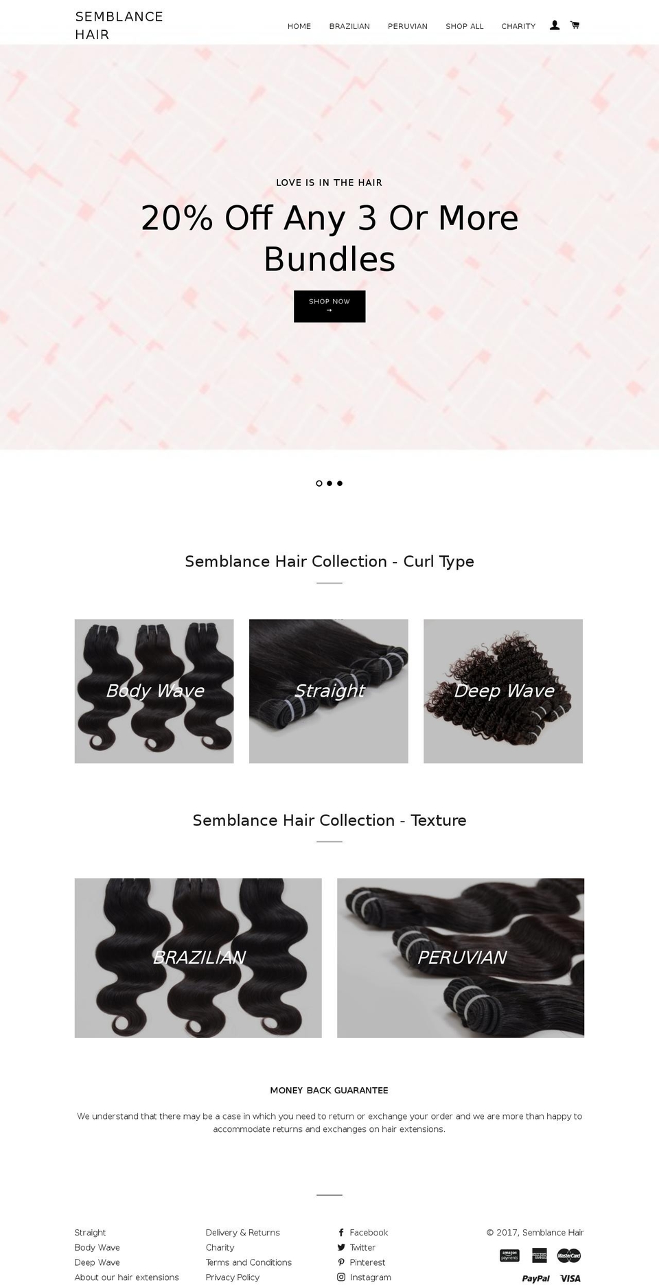 semblancehair.com shopify website screenshot