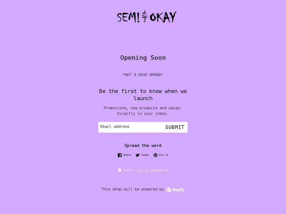 semi-okay.com shopify website screenshot