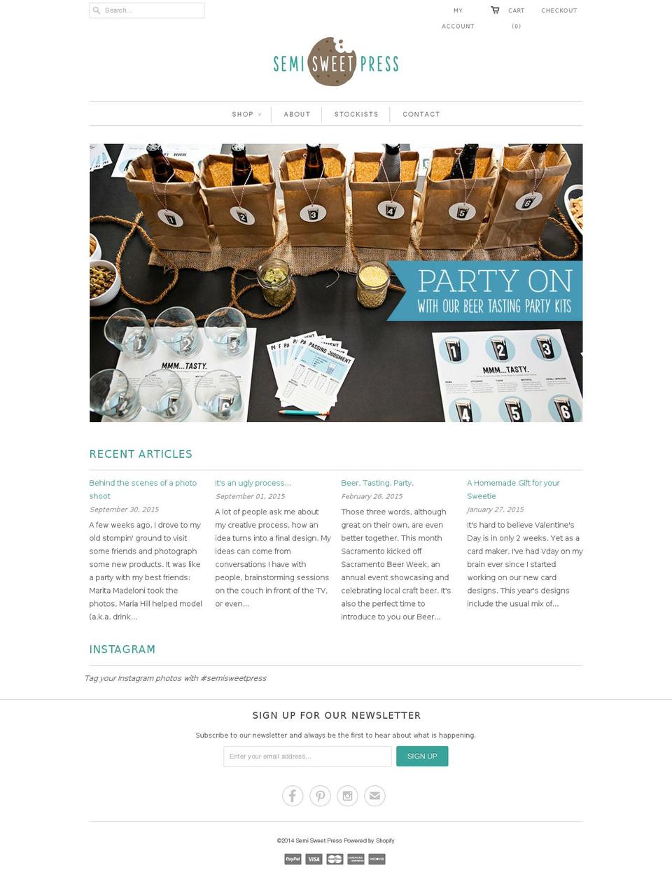 semi-sweetpress.com shopify website screenshot