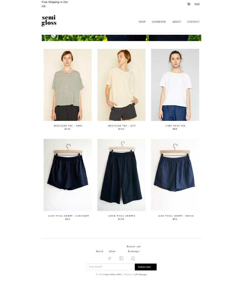 semiglossnyc.com — Shopify storefront screenshot