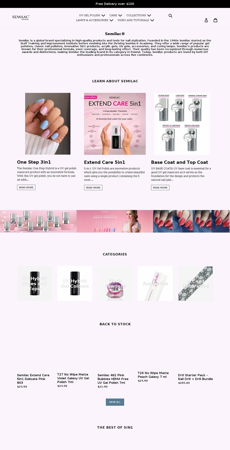 semilac.com.au shopify website screenshot