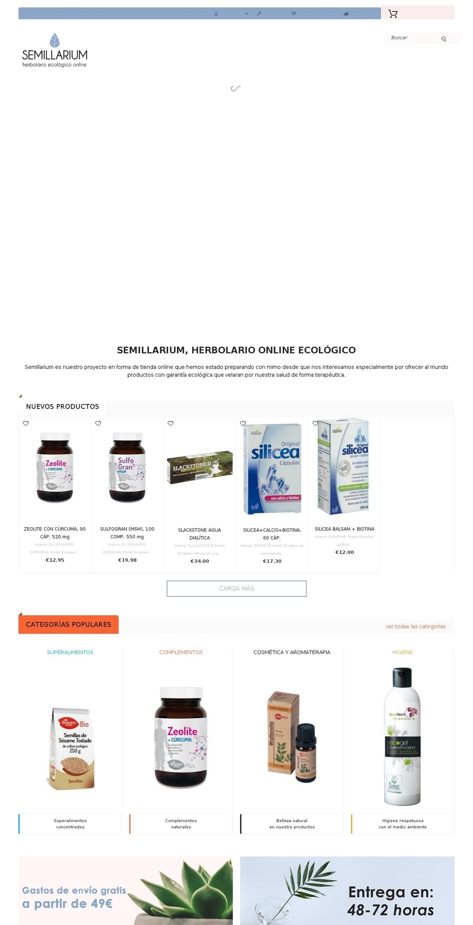 fastest-shopify-food-drink Shopify theme site example semillarium.com