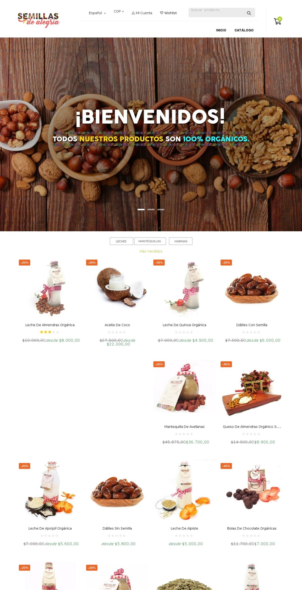 semillasdealegria.com shopify website screenshot