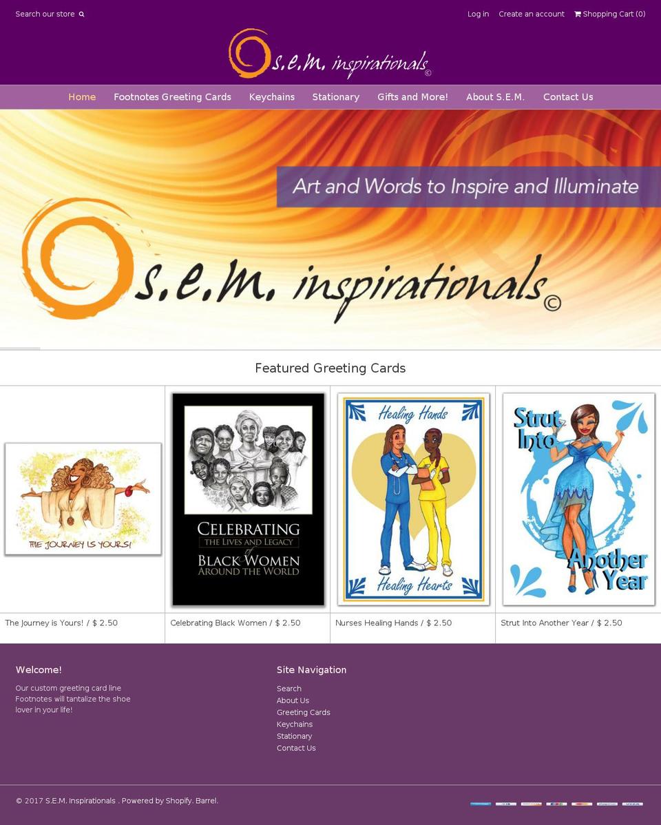 seminspirationals.com shopify website screenshot