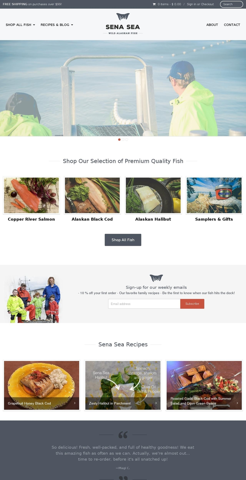 senasea.com shopify website screenshot