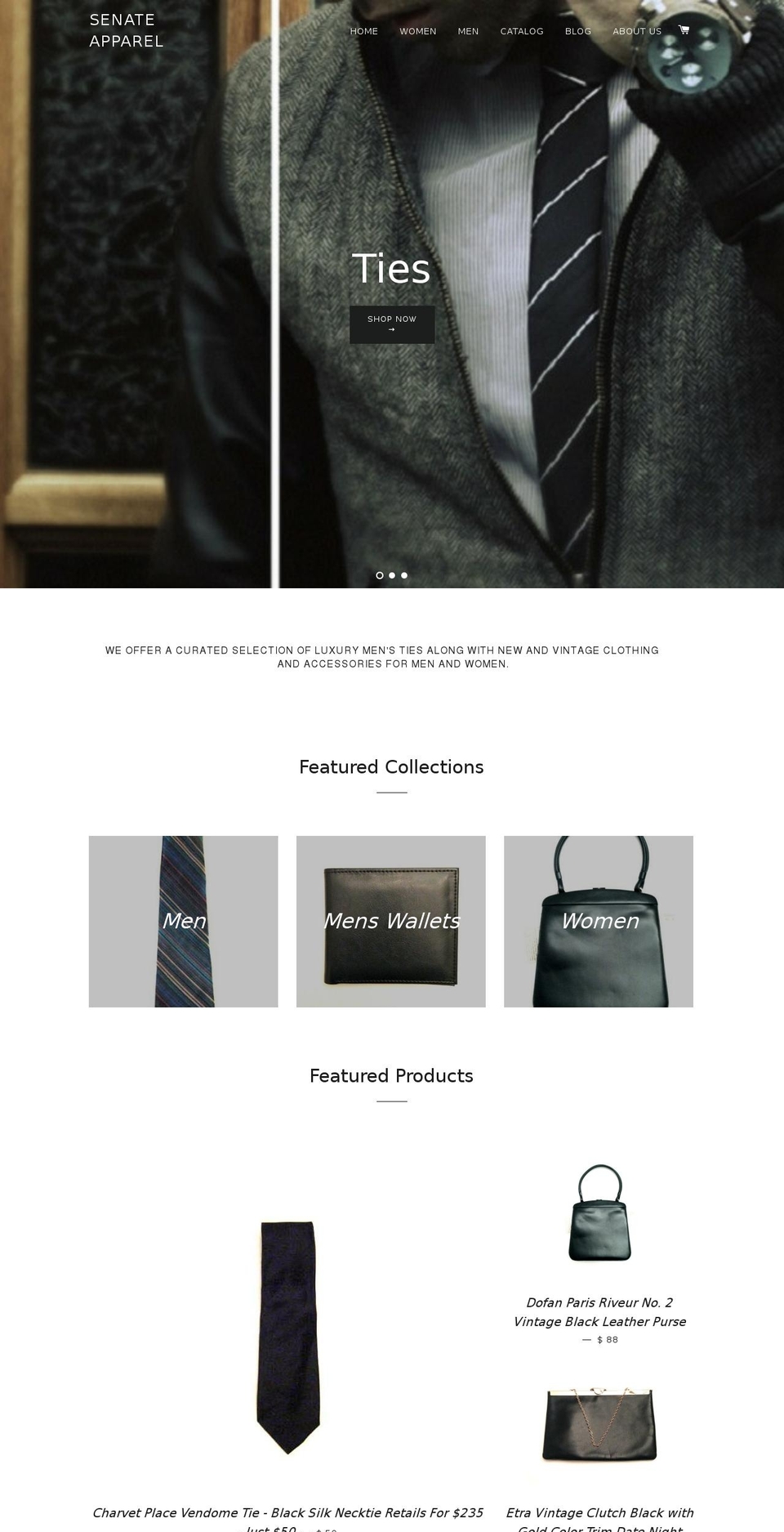 senateapparel.net shopify website screenshot