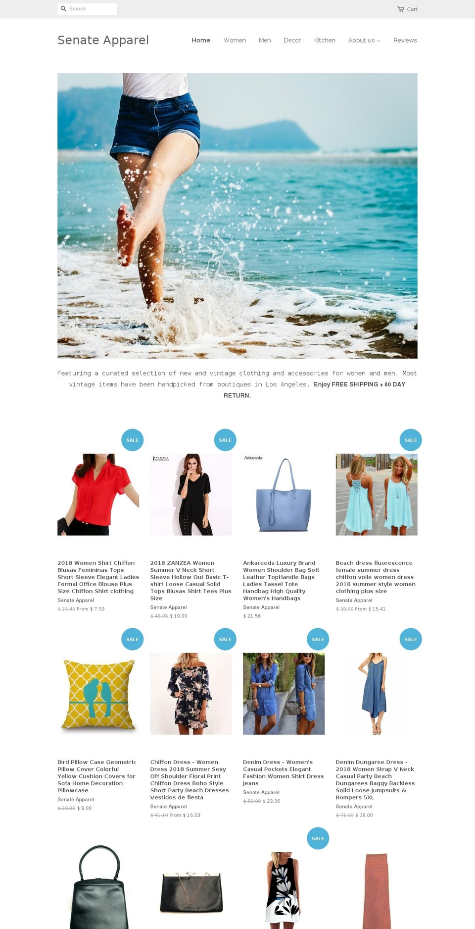 senateapparel.org shopify website screenshot