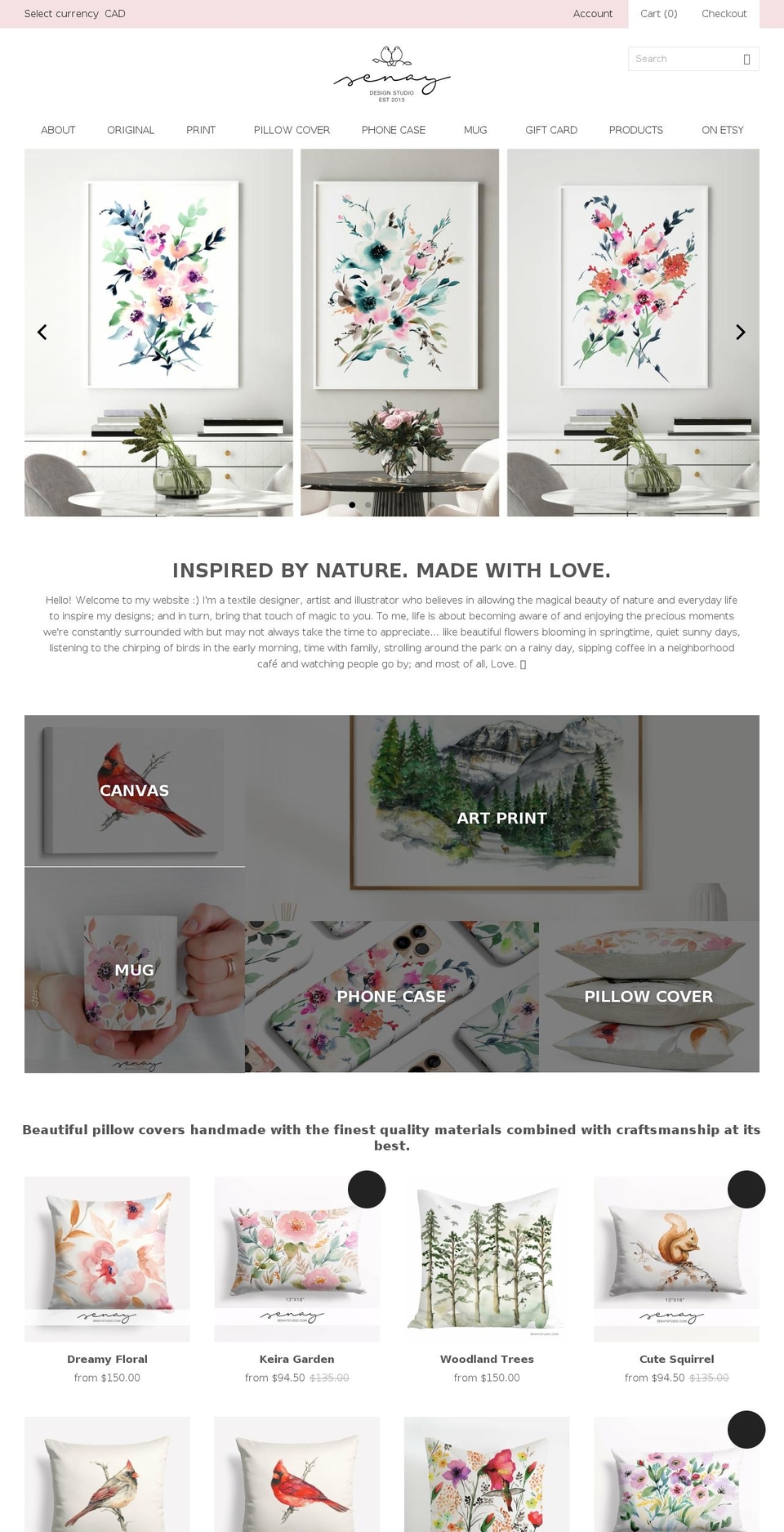 Grid PxU Shopify theme site example senaydesignstudio.com