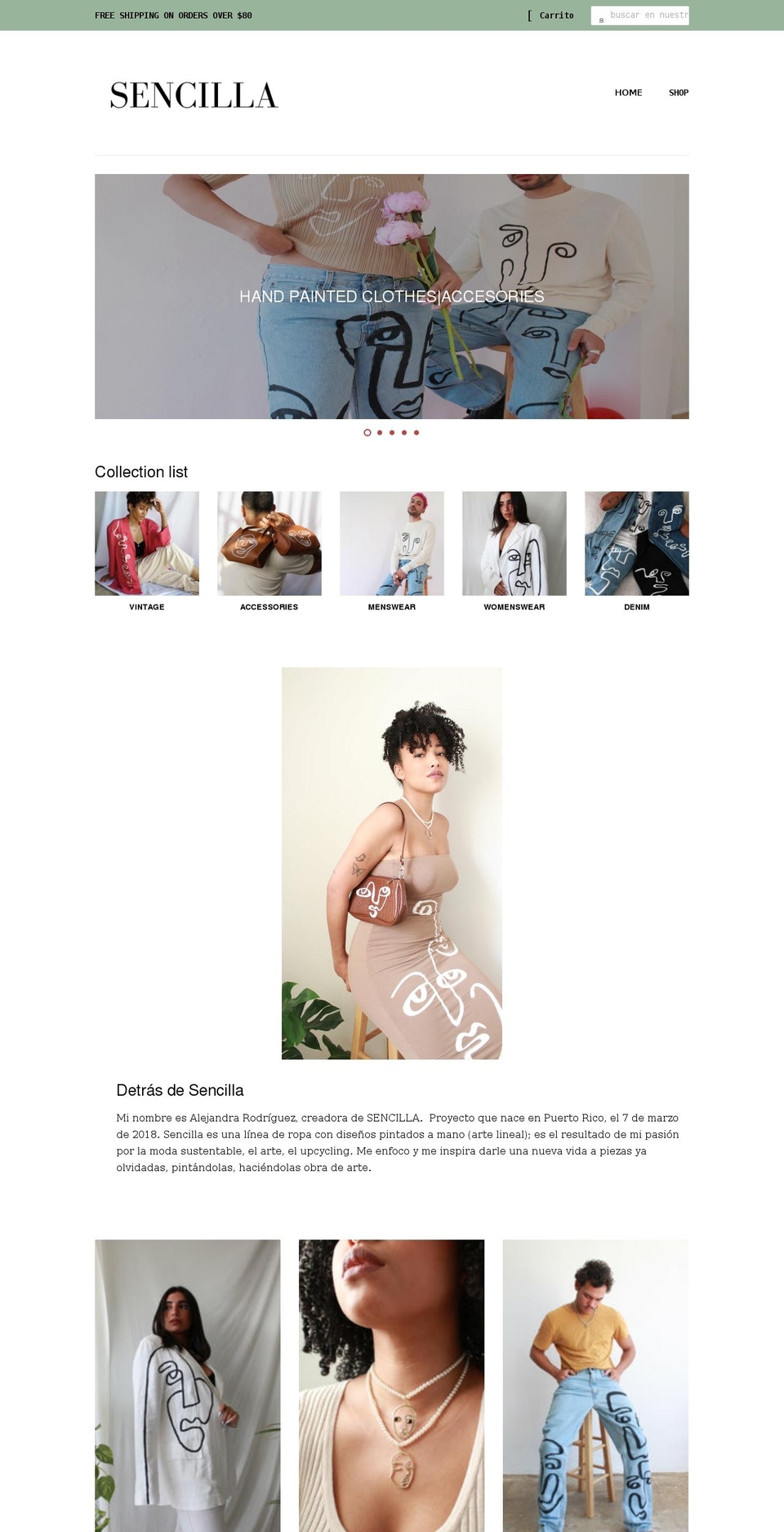 sencillapr.com shopify website screenshot