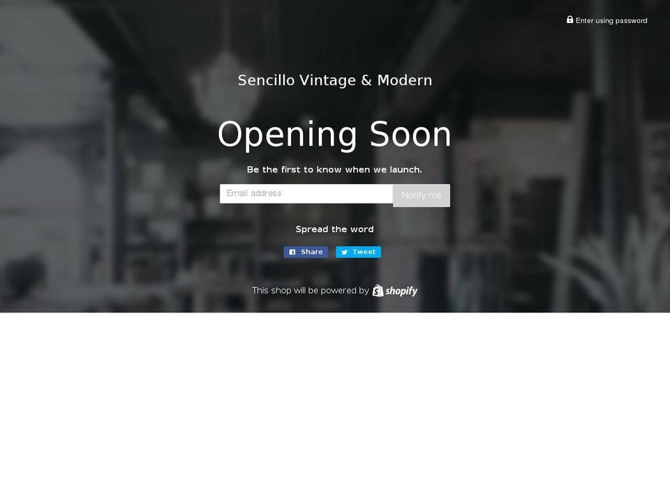 sencillovintage.com — Shopify storefront screenshot