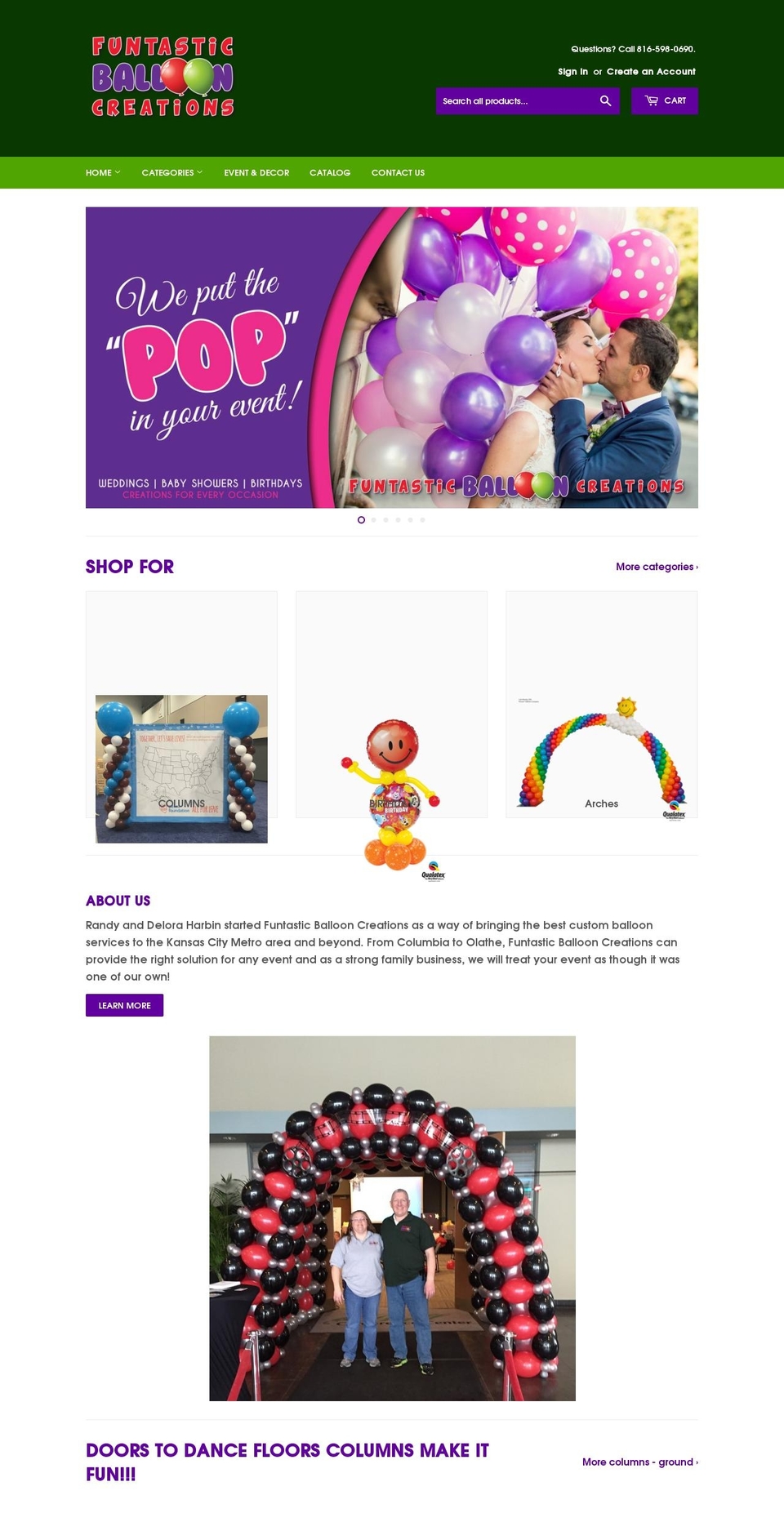 sendballoonskc.com — Shopify storefront screenshot
